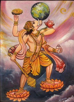Vishnu as Varaha Avatara rêdt Ierde út see | Hindoe FAQs