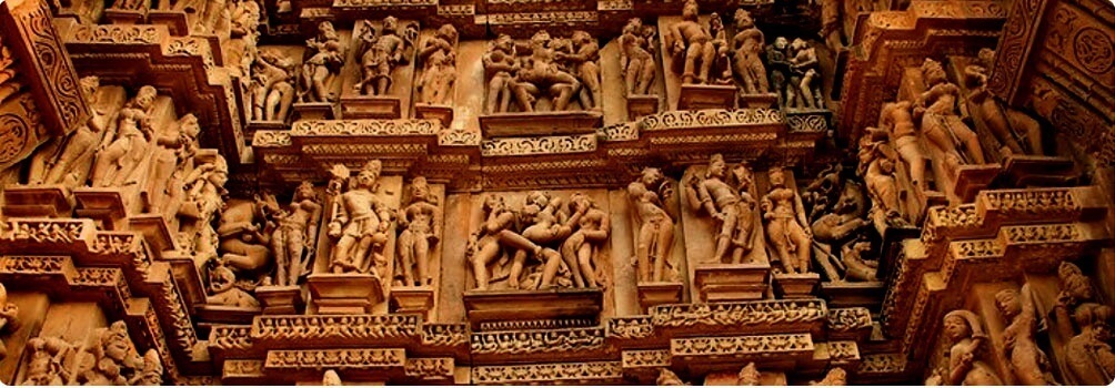 கஜுராஹோ கோயிலின் சிற்றின்ப சிற்பங்கள் மற்றும் அழகான சிற்பங்கள்